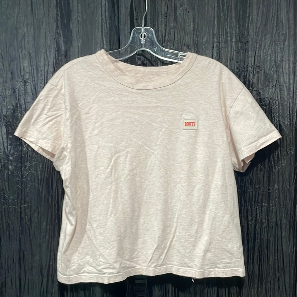 Roots crop top t-shirt, pink size large